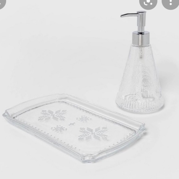 THRESHOLD Soap pump‎ Glass Tumbler Soap tray clear NIB bathroom accessories - Picture 4 of 8